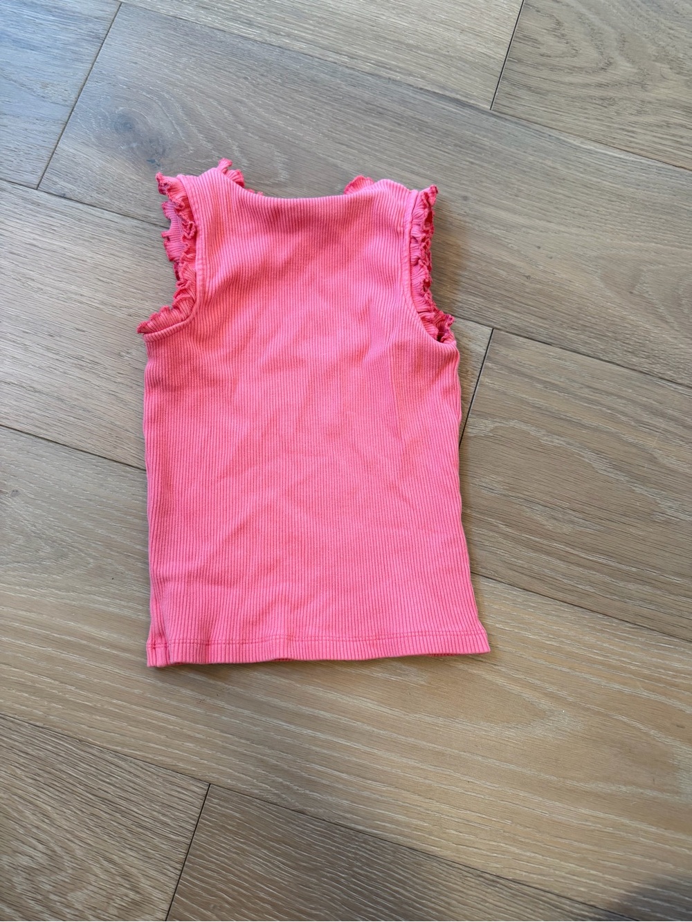Pink Chicken Bright Pink Ruffle-Trim Ribbed Tank 6yr - Picture 3 of 3